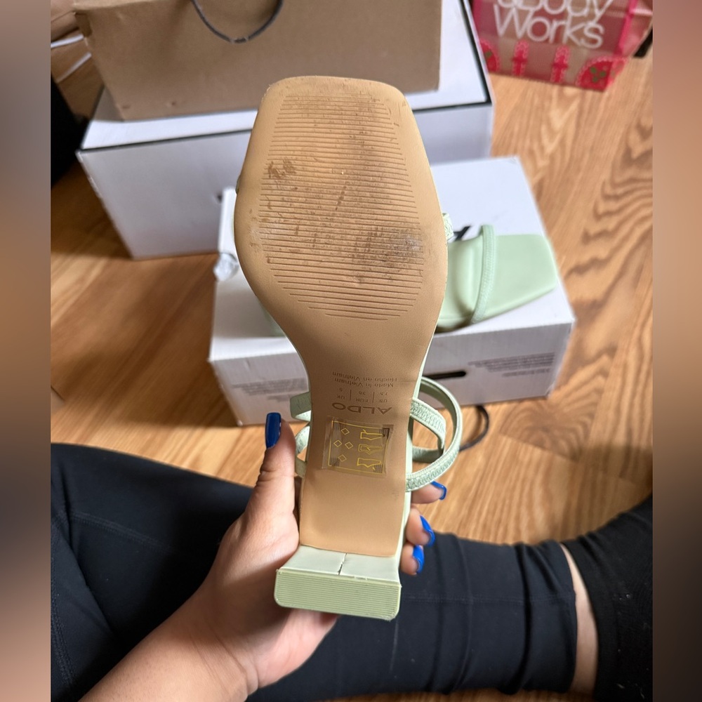 Aldo Light Green Strappy Heels - Picture 5 of 7